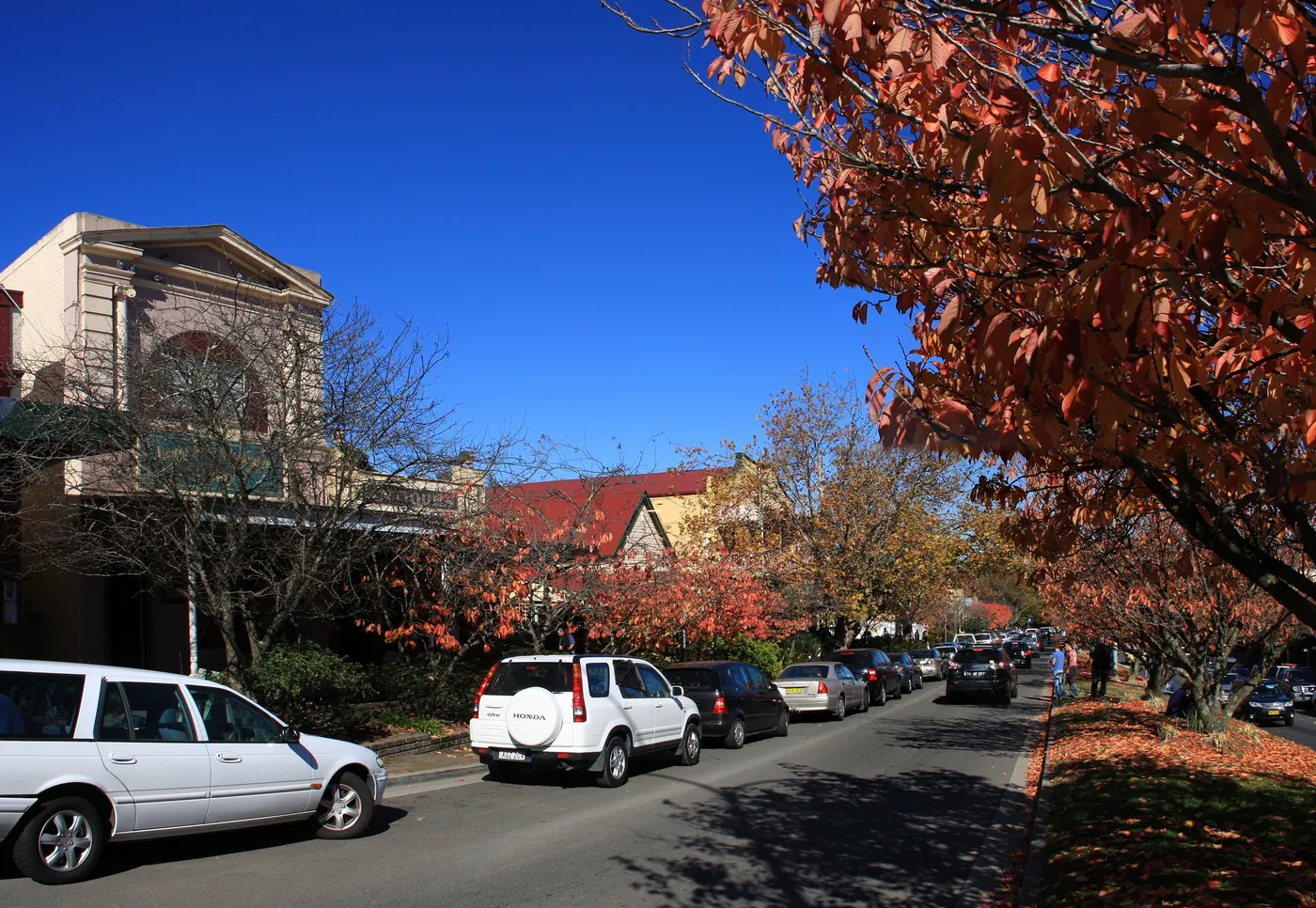 Autumn colour and heritage shopfronts on Leura Mall
